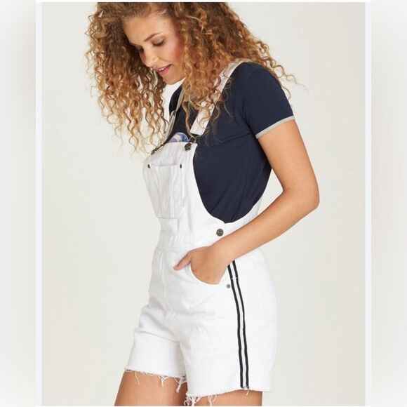 element THE NASHVILLE OVERALL White Black striped Short length Size Small - Picture 1 of 9